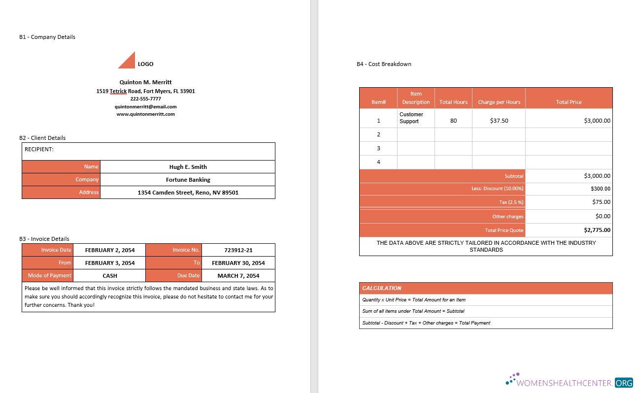 Download Free Simple Freelance Invoice Photoshop template